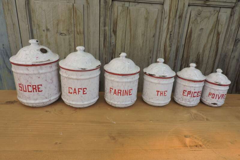 Set emaille voorraadpotten (gemarmerd) - Afbeelding 3