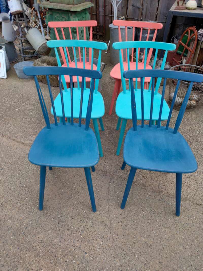 Vintage stoelen gepatineerd met Annie Sloan - Afbeelding 3