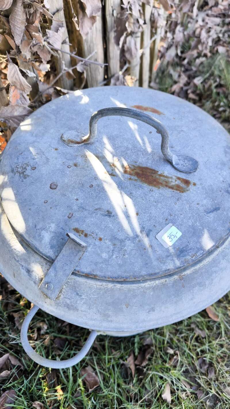 Zinken pot met deksel (vuilbak) - Afbeelding 2