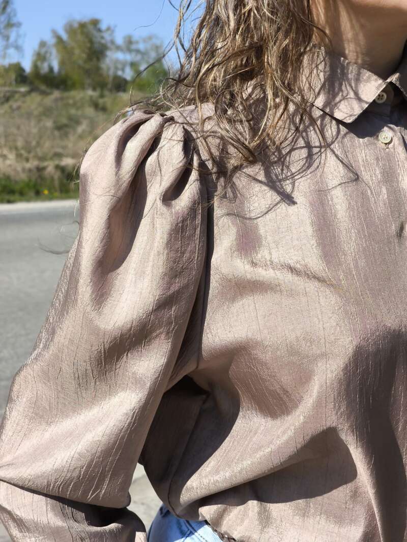 Vintage Poef Hemd Glans&Beige - Afbeelding 2
